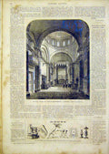 Original Old Antique Print Church Saint-Jean-De-Jerusalem London French 1866