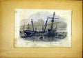 Original Old Antique Print Marseille Ship Wreck Storm Catalans French 1866 19th