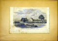 Original Old Antique Print New Zealand Boat River House French 1866 Victorian