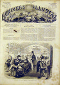 Original Old Antique Print American Train Railway French 1866 19th