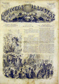 Original Old Antique Print Carnival Paris Gerlier Festival French 1866 Victorian