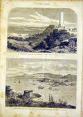 Original Old Antique Print Guillaume Dives St Lawrence Quebec French 1866 19th
