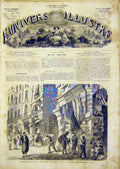 Original Old Antique Print Paris Clothing Shops Tonnellerie French 1866 19th