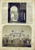 Original Old Antique Print Orangery Sans-Souci Selle Terrace French 1866 19th