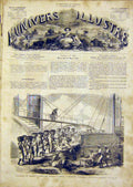 Original Old Antique Print Kingston Jamaica Ship Boat Coal French 1866 Victorian