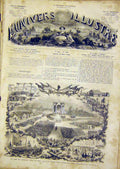Original Old Antique Print Lyon Sathonay Camp Military Review French 1866 19th