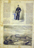 Original Old Antique Print Portrait Golesco Museum Athens French 1866 Victorian