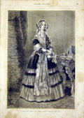 Original Old Antique Print Mary-Amelia Claremont Royal French 1866 Victorian