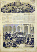 Original Old Antique Print Review Infantry Army Tuileries French 1866 Victorian
