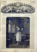 Original Old Antique Print Spring Lady Marchal Fine Art French 1866 Portrait