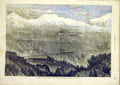 Original Old Antique Print Railway Mount Cenis Seguier Forest French 1866 19th