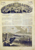 Original Old Antique Print Nice View English Promenade French 1866 Victorian