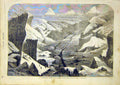 Original Old Antique Print Ganges River Source Gangoutri French 1866 India 19th