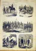 Original Old Antique Print Prussian Army Military Infantry Cavalry 1866 19th