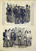 Original Old Antique Print Uniform Italian Army Austrian Military 1866 Victorian