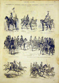 Original Old Antique Print Uniform Military Prussian Army French 1866 Victorian