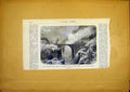 Original Old Antique Print Avalanche Bernadin Swiss Alpes French 1868 Victorian