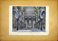 Original Old Antique Print Cathedral Cordoue Mihrab Reinhard French 1868 19th