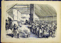 Original Old Antique Print London Spitalfields Poor Food French 1868 Victorian