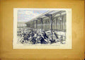 Original Old Antique Print Beef Cattle Market French 1868 19th