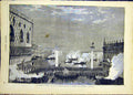 Original Old Antique Print Venice Carnival Piazetta Mariani French 1868 19th
