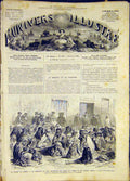Original Old Antique Print Algeria Arabs Women Children French 1868 Victorian