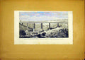Original Old Antique Print Railway Viaduct Creuse Limoges French 1868 Victorian