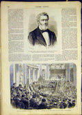 Original Old Antique Print Portrait Favre French Academy France 1868 Victorian