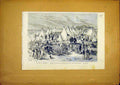 Original Old Antique Print Camp Saint-Maur Chasseurs Guards French 1868 19th