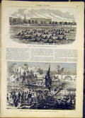 Original Old Antique Print Regatta Madras India Sevres France French 1868 19th