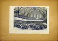 Original Old Antique Print Market People Whitechaple London French 1868 19th
