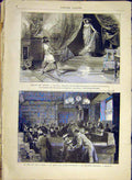 Original Old Antique Print Theatre Galatee Lamber Scene Paris Library 1881 19th