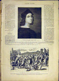 Original Old Antique Print Raphael Portrait Massacre Innocents Fine Art 1881