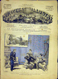 Original Old Antique Print Gymnase Theatre Marriage Olympia Augier Scene 1881