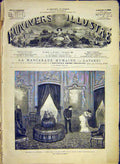 Original Old Antique Print Odeon Theatre Jack Daudet Lafontaine Scene 1881 19th