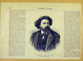 Original Old Antique Print Portrit Alphonse Daudet Author Jack French 1881 19th