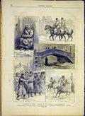 Original Old Antique Print Russia Saint-Petersburg Cossacks War Unrest 1881 19th