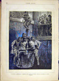 Old Antique Print Explosion Rescue Houillere Firemen Brigade Grisou 1881 19th