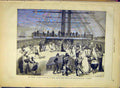 Original Old Antique Print Masked Ball Naval School Borda Ship Navy 1881 19th