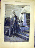 Original Old Antique Print Rebecca Fountain Goodall Fine Art French 1881 19th
