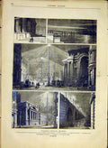 Old Antique Print Electricity London Electric Light Thames Guildhall 1881 19th