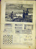 Original Old Antique Print Salmon Fishing Scotland Scottish Fish French 1881