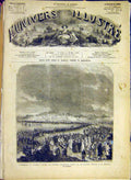 Original Old Antique Print Tunisia French Troops General Breart Manouba 1881