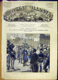Original Old Antique Print Tunisian Mission Arsenal Toulon French 1881 Victorian
