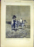 Original Old Antique Print Campaign Tunisia Cavalry Guard French 1881 Victorian
