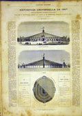 Original Old Antique Print Universal Exhibition Fa∆üã®´Ade Plan Buildings 1865