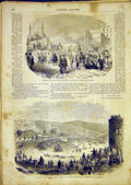 Original Old Antique Print Viceroy Egypt Constantinople Race-Course Horses 1865