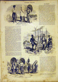Original Old Antique Print Birmese People Fashion Costumes French 1865 Victorian