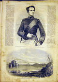 Original Old Antique Print Portrait Louis King Bavaria Lake Fusaro Naples 1865