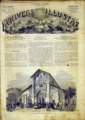 Original Old Antique Print Cathedral Chambery Religious French 1865 Victorian